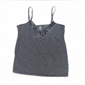 Navy and White Striped Babydoll Top